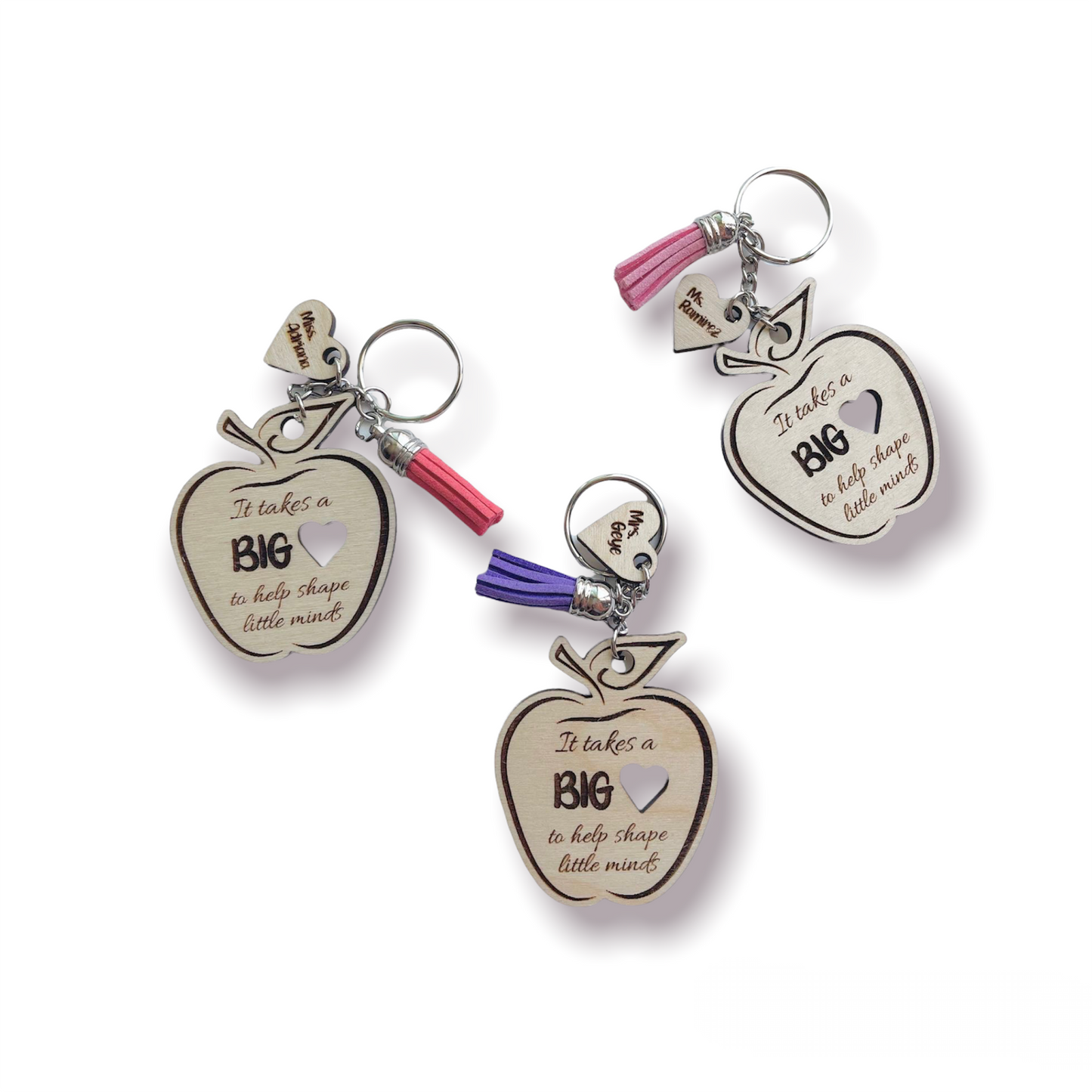 Big Heart Teacher Personalized Keychain