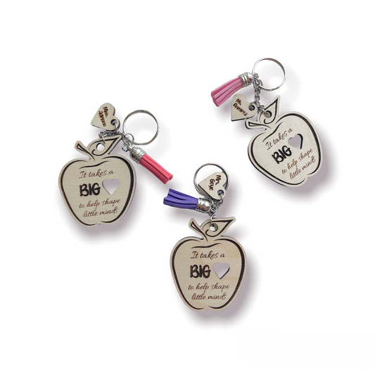 Big Heart Teacher Personalized Keychain