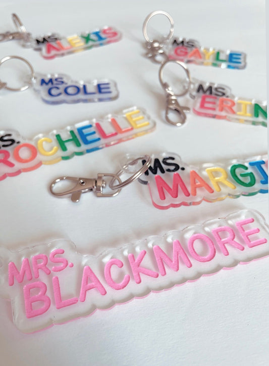 Custom Text Acrylic Keychains